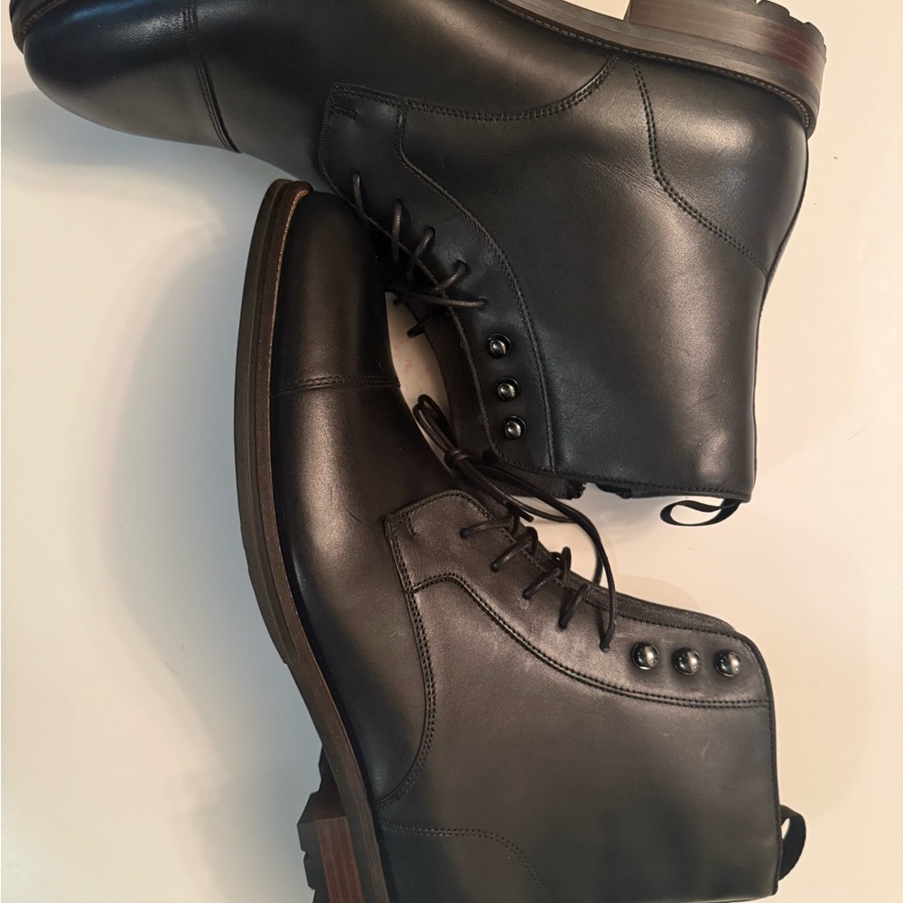 Steve Madden Daylon Black Leather Men's Boots - Picture 5 of 6